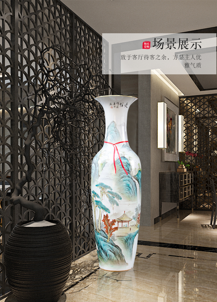 Hand - made jingdezhen ceramics powder enamel has a long history of large vases, Chinese style living room decorations opening furnishing articles