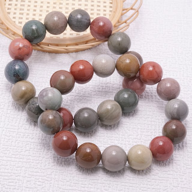 ທໍາມະຊາດ Alxa Colored Jade Agate Bracelet, Buddha Bead Bracelet, Milkshake Color Jade Chemical Material, Macaron Color Carved Accessories