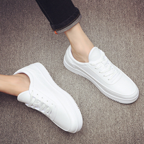 Basic white shoes for men in spring 2019 new versatile Korean style trendy flat-soled student breathable white shoes for men