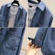 Pure cotton denim shirt women's new spring and autumn slim long-sleeved layered versatile design niche large size shirt trend