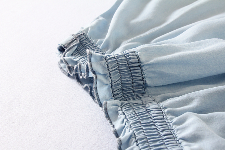 Váy denim nữ Tencel phần mỏng mùa hè mới bằng gỗ thắt lưng hình chữ A đại học gió màu rắn là váy xòe mỏng và lớn - Váy chân váy len