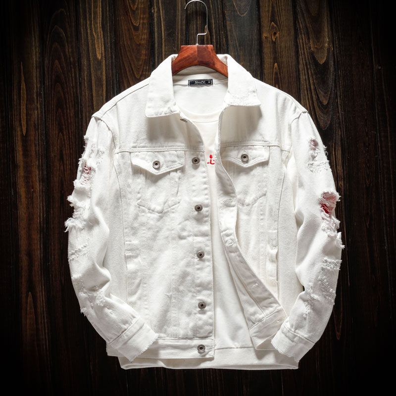 male white denim jacket