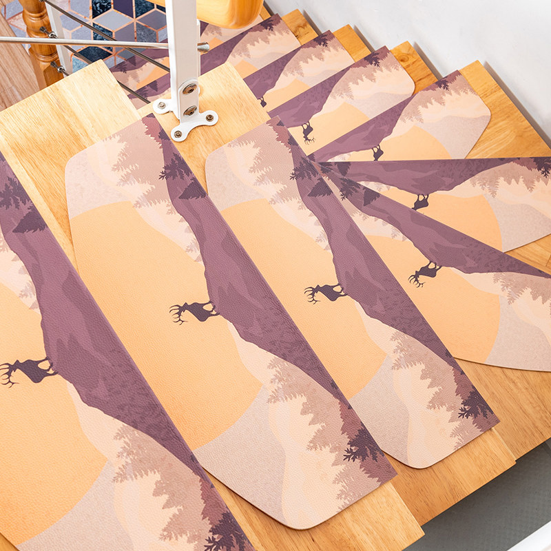 Stair Tread Mat free from glue Self-adhesive home footbed Slip Mat Carpet Pvc Leather Ground Mat Erasable free mat