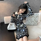 Брендовый приталенный лонгслив, трикотажное платье