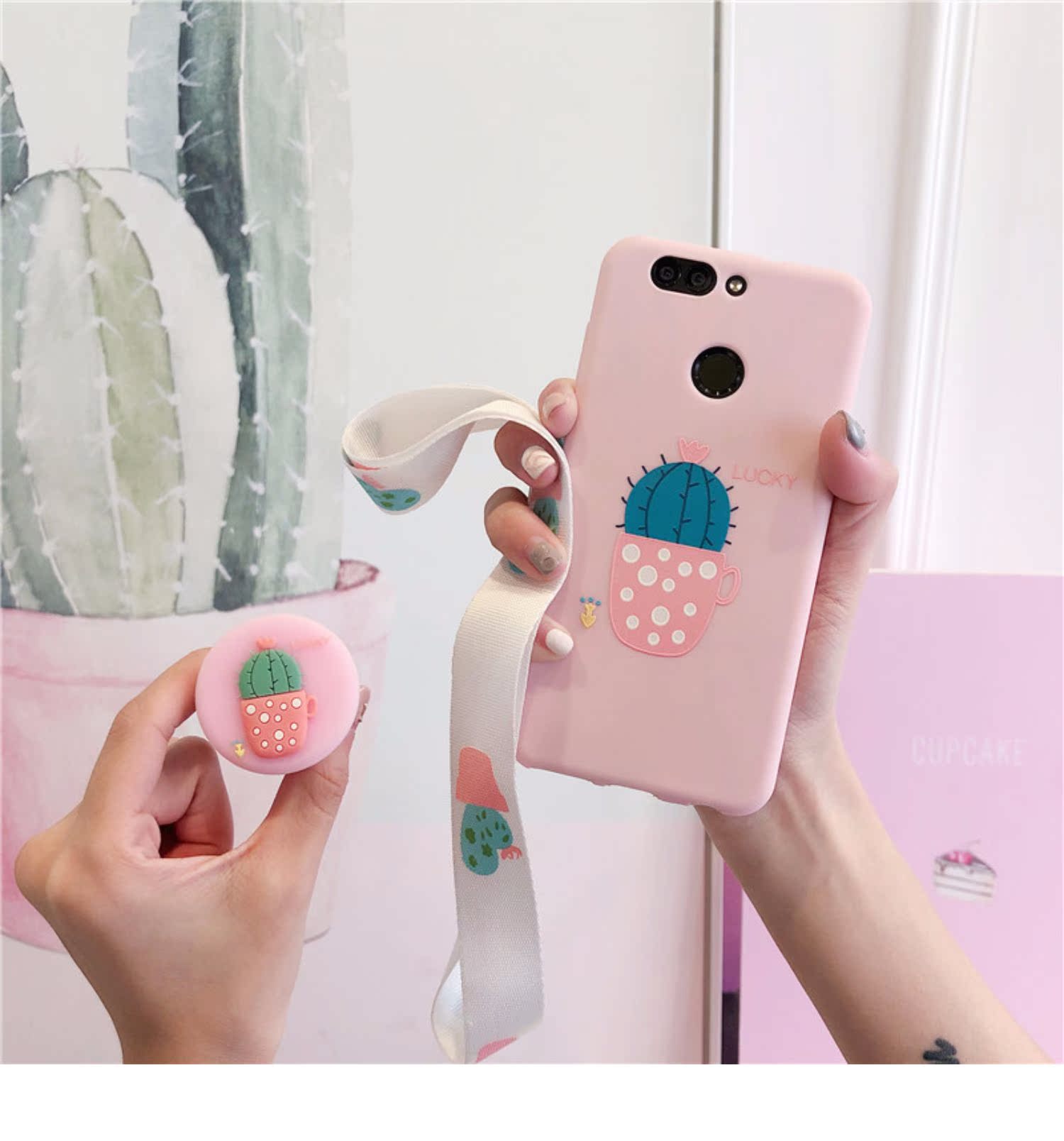 Huawei vinh quang 10 vỏ điện thoại di động thưởng thức 8 cây xương rồng mềm bọc vinh quang V10 khung kính thiên văn dễ thương Mai Mang 7 dây buộc - Phụ kiện điện thoại di động ốp xiaomi redmi note 8