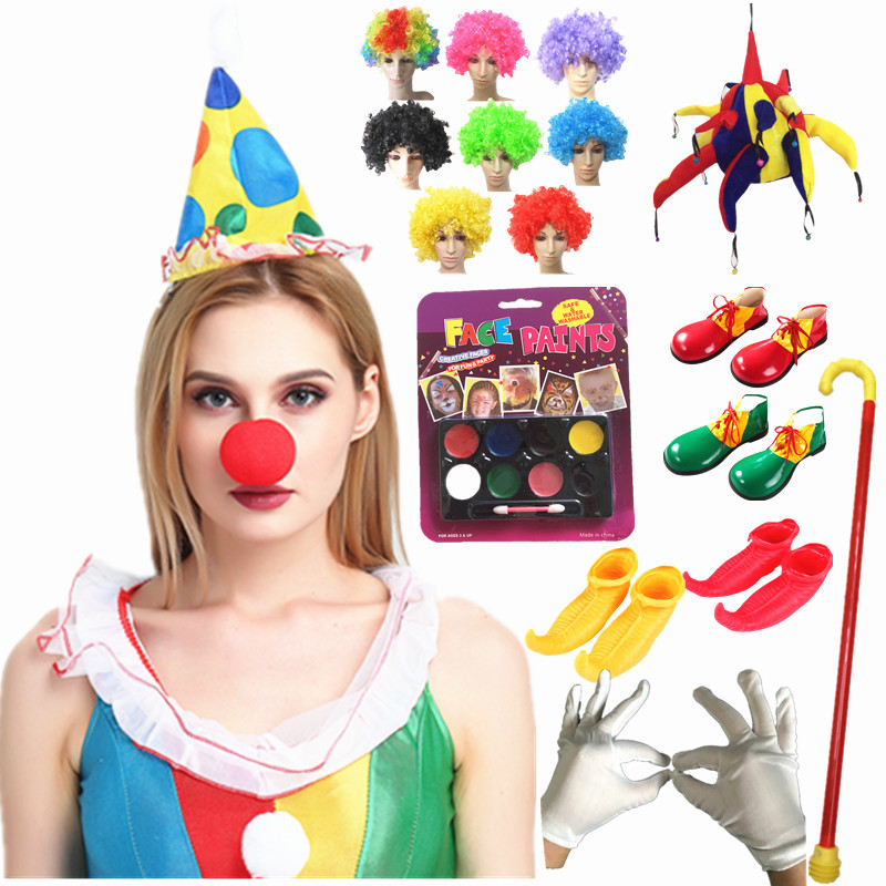 Clown equipment cosplay clown clothing accessories accessories clown mask nose clown wig clown shoes supplies