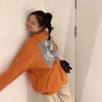 Tide, осенняя утепленная зимняя оранжевая толстовка, коллекция 2022, в корейском стиле