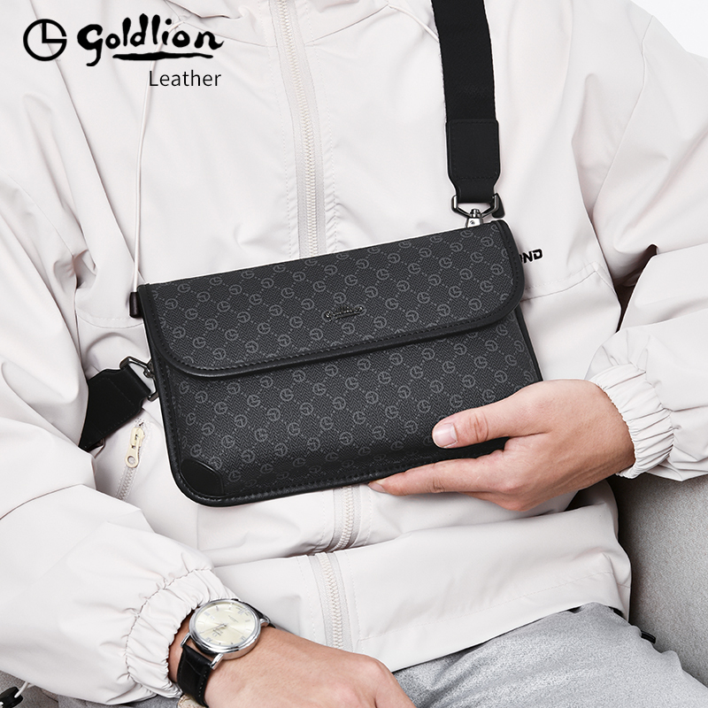 Goldlion Men's Crossbody Bag Large Capacity 2026 New Backpack Business Small Chest Bag Shoulder Bag Men's Style