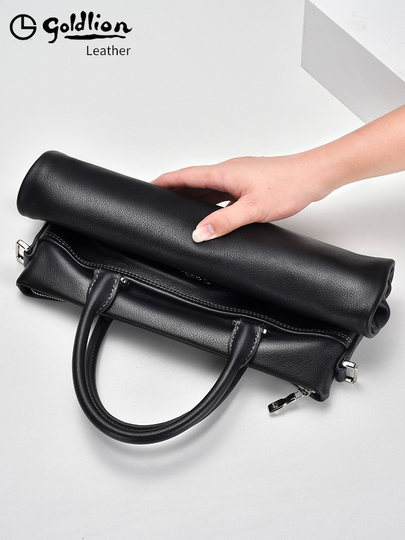 Goldlion Briefcase Men's Genuine Leather Bag 2026 New Shoulder Bag Handbag Large Capacity Business Vertical Style Men's Bag