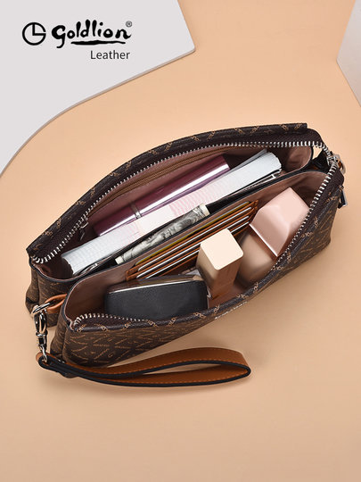 Goldlion Women's Handbag, Small Bag, High-End Ladies' Clutch, Mother's Style Clutch, High-Class Gift for Girlfriend, Bag