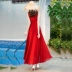 Phụ nữ mùa hè 2021 phong cách mới thanh lịch tính khí thanh lịch mảnh mai không tay váy dài voan váy bohemian - váy đầm