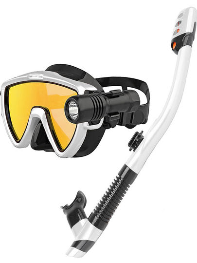 With flashlight diving goggles underwater breathing adult professional snorkeling Sambo mask diving equipment set high-definition nose protection