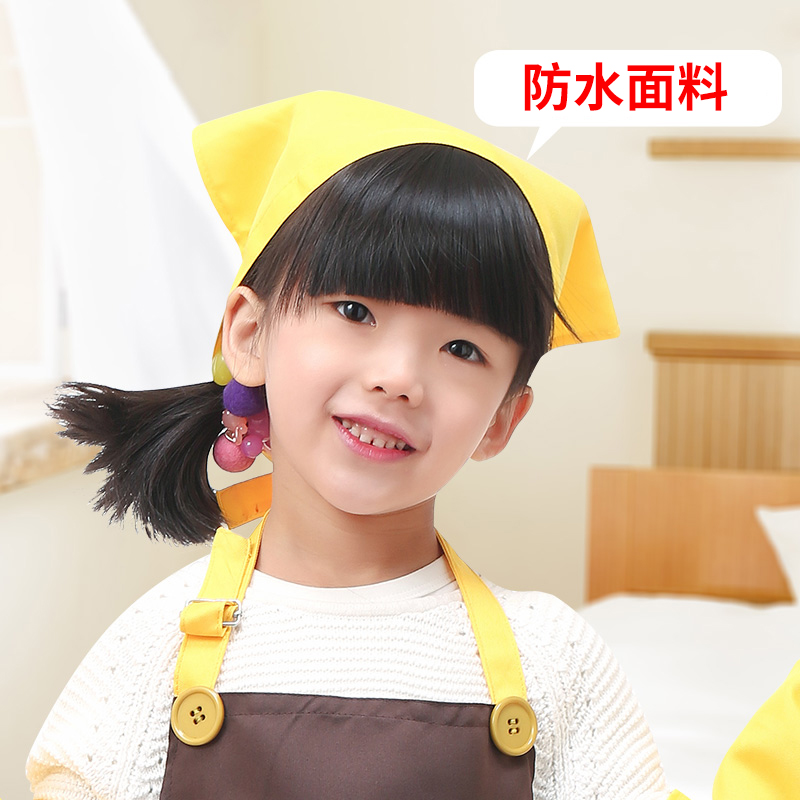 Customized hat pure waterproof primary school kindergarten customized children's chef hat dining headscarf