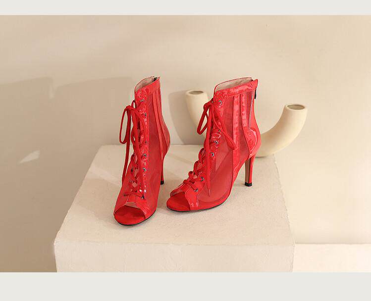 Летние короткие сапоги, ботинки, танцующие туфли на высоком каблуке, босоножки, большой размер Li Xiuxiu 