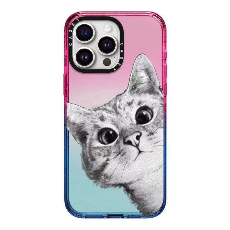 Probe Cat C Shell Co-Branded Peekaboo Cat Hide-And-Seek Colorful Frame Phone Case Suitable for Iphone17Air16Promax15Pro/14/13/12/11Magsafe Magnetic Phone Case