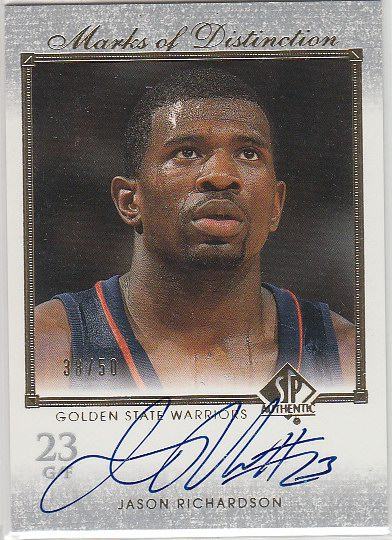 NBA star card UD Warriors Jason Richardson signed classic autograph card