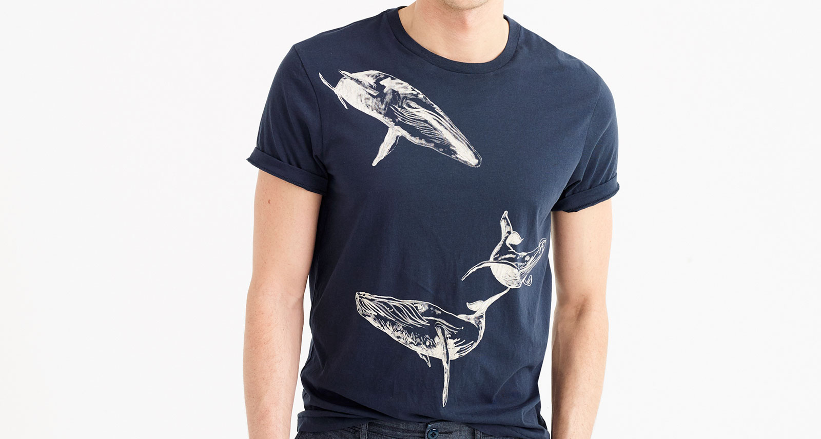 Old Sun outdoor LSHW male and female identical short sleeve whale printed pattern T-shirt short sleeve T-shirt 8674