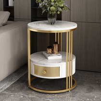 Bedside table small round table sofa side cabinet side cabinet balcony small coffee table simple modern round slate corner table