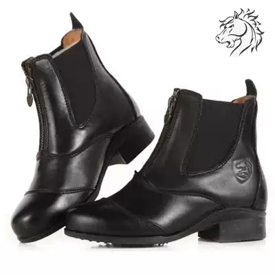 Longqi horse gear) children's soft cowhide riding boots equestrian obstacle boots children's short boots soft cowhide breathable