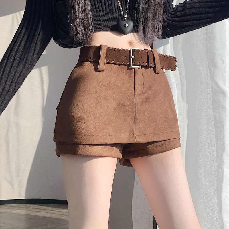 2026 New Style Maillard Brown Suede Skirt Pants for Women, Autumn Hot Girl Tight-Fitting Hip-Hugging Short Skirt Paired with Long Boots 2026 New Style Maillard Brown Suede Skirt Pants for Women, Autumn Hot Girl Tight-Fitting Hip-Hugging Short Skirt Paired with Long Boots