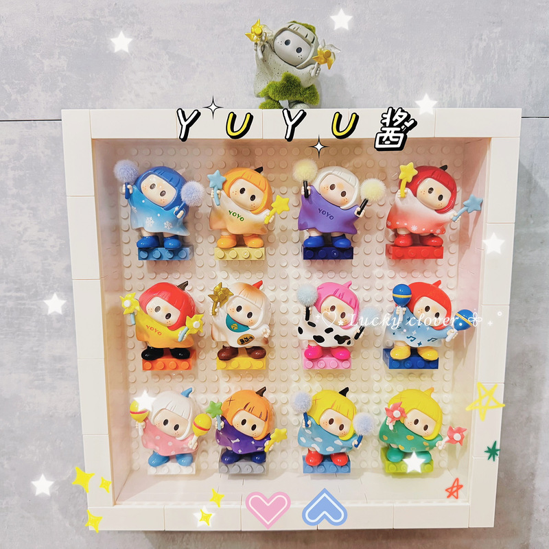 DIY Small Particle Building Block Photo Frame Compatible with Lego Yoyo Figurine Storage Creative Minifigure Display Box Gift