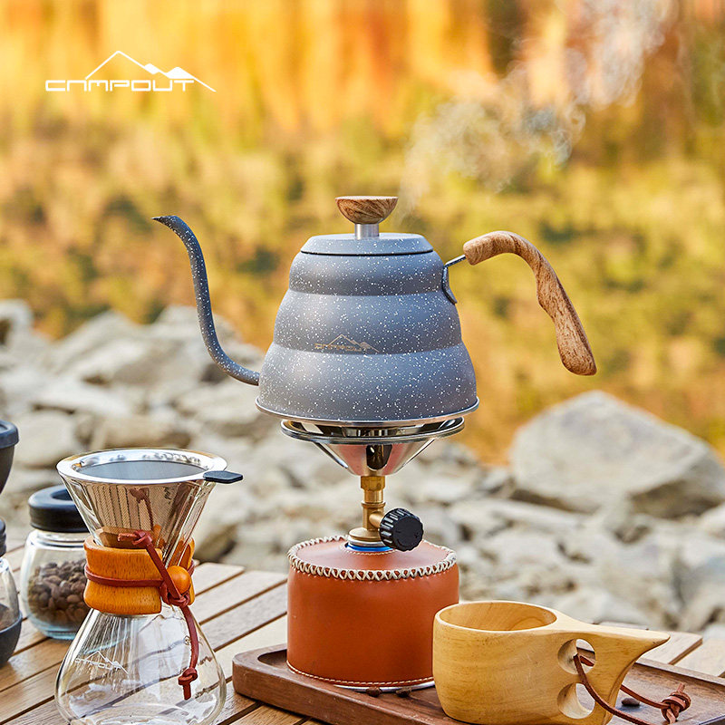 campout outdoor hand-brewed coffee pot camping equipment picnic fire boiling water kettle tea set teapot