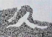 People Ink Tuo cliff tablets Tuo-piece Northern Qi monk Andau One calligraphy temple Living room Book room Decoration gars