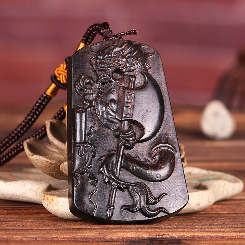 Fairy Cruise Wood Sculpted Pendant Black Sandalwood Pendant With Dragon Pendant Axe With Dragon Car Pendant Wooden Craft Gift Hem