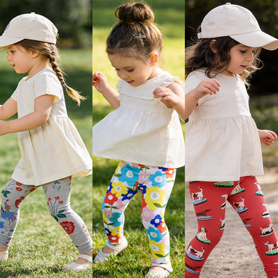 Girls' leggings, long pants, pure cotton thin style, baby spring wear, spring and autumn wear, 1-year-old baby girls, little kids wear outside