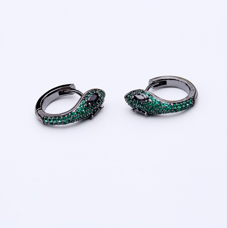 Snake Earring & Green Diamondrecommend    Same   925 silver needle   dinosaur   snake   crocodile   honeybee   eye   Earrings   Ear Studs   Ear clip