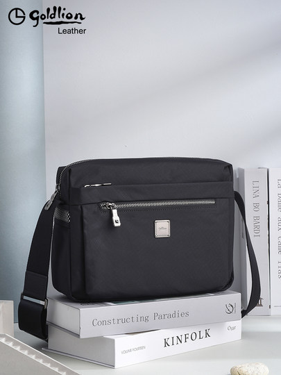 Goldlion-Bolso de hombro para hombre, bolsa de mensajero deportiva de gran capacidad, impermeable, de tela Oxford, informal, de lona