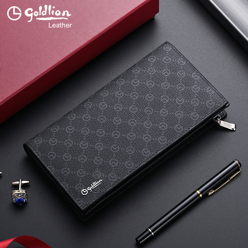 Goldlion Wallet Men's Long Casual Fashion Wallet 2026 New Simple Multi-Functional Large-Capacity Clutch Bag