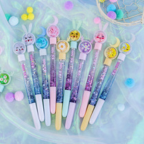 Ins Wind Seven Colorful sequins Fairy Into Oil Streaming Sand Pen Cute Students Middle Sex Pen Creative Stationery Office Sign Pen