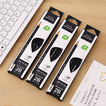 Boxed 2B pencil student minimalist painting Practiced Character Exam Suit Writing Hexagon Rod Sketching Art Supplies Gift