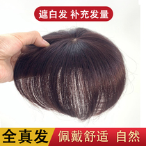 Wig Sheet Female Overhead Emulation Replacement Hair Piece Wig Woman Summer Scratchless Hair Loss Natural Fluffy White Hair Tonic Block