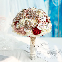 Sens Korean style knot wedding bridal hand held flowers rose red water drillers to spend luxurious and high-end exquisite photoshoot photography