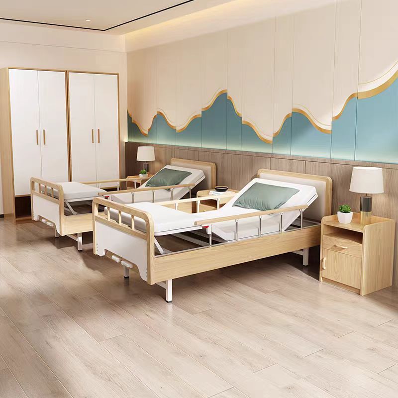 Nursing Home Solid Wood Care Bed, Hand-Cranked Electric Single-Person Self-Care Bed, Nursing Home Health Care Elderly Apartment, Elderly-Friendly Furniture Nursing Home Solid Wood Care Bed, Hand-Cranked Electric Single-Person Self-Care Bed, Nursing Home Health Care Elderly Apartment, Elderly-Friendly Furniture