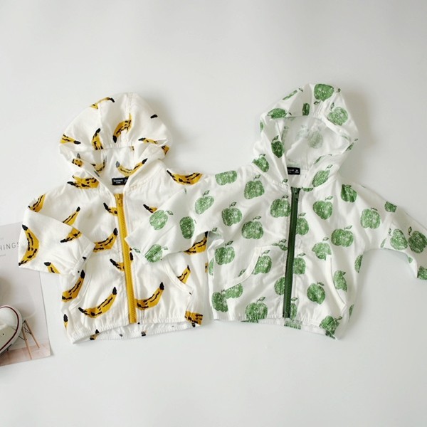 Baby cotton hooded sun protection clothes 0 boys, girls, infants