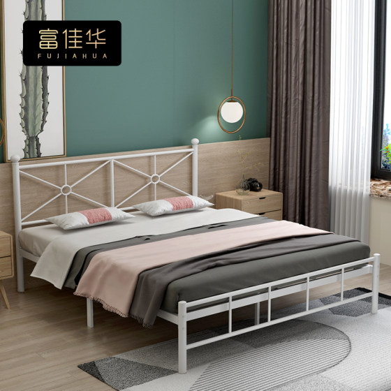 Modern simple Internet celebrity simple iron bed master bedroom second bedroom apartment bed sheets double 1.5 meters iron frame bed light luxury