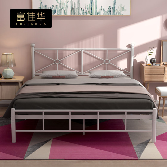 Modern simple Internet celebrity simple iron bed master bedroom second bedroom apartment bed sheets double 1.5 meters iron frame bed light luxury