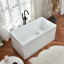 Small bathtub household small apartment Japanese deep bubble acrylic independent integrated removable sitting super mini square cylinder