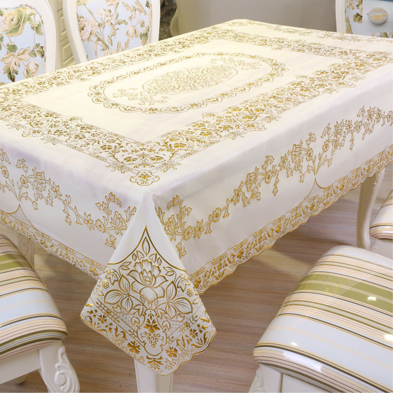 Hot stamping tablecloth rectangular PVC printing heat-insulating coffee table table mat household thickened European-style countertop anti-scalding waterproof oil