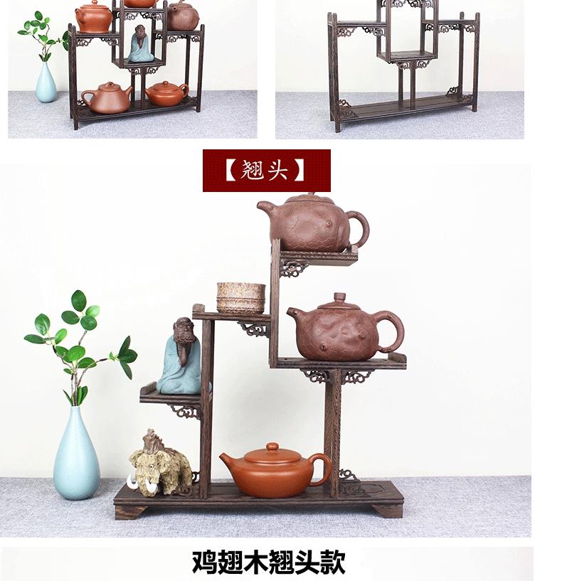 Cup rack solid wood tea tea cake stand little rich ancient frame cabinet receive shelf region of purple sand teapot tea set