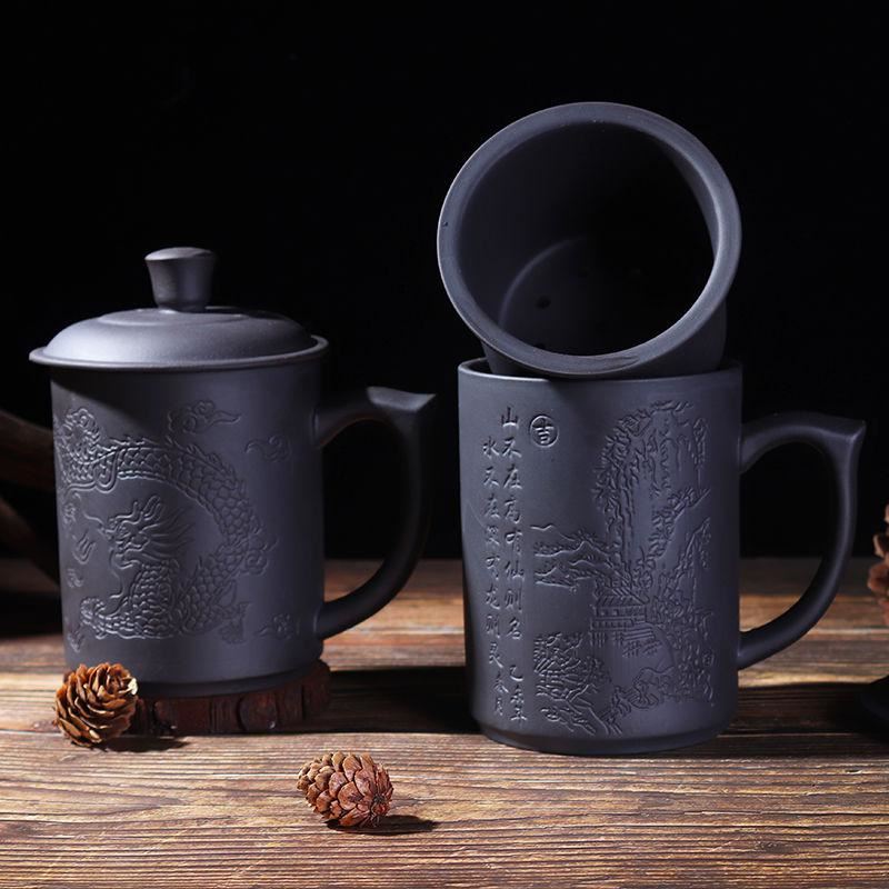 Yixing purple sand cup with cover with the filter tank tea cup ceramic cups office kung fu tea cups