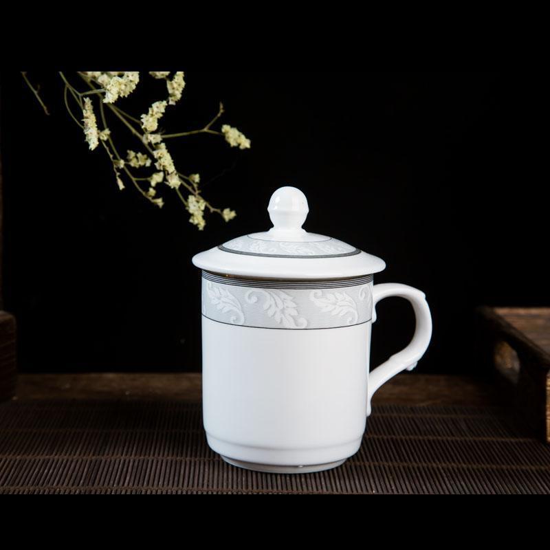 Jingdezhen ipads porcelain ceramic cups with cover household heat resistant glass office conference reception gifts cup cup.