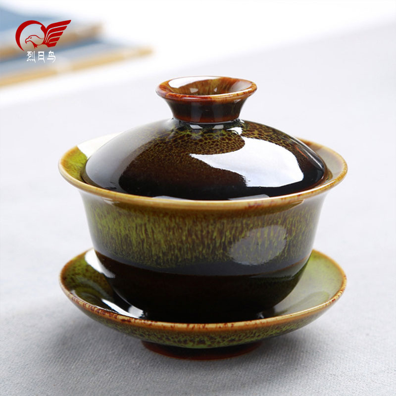 Lou porcelain glaze ice crack elder brother up with household kung fu tea set ceramic xi shi teapot tea of a complete set of gift boxes