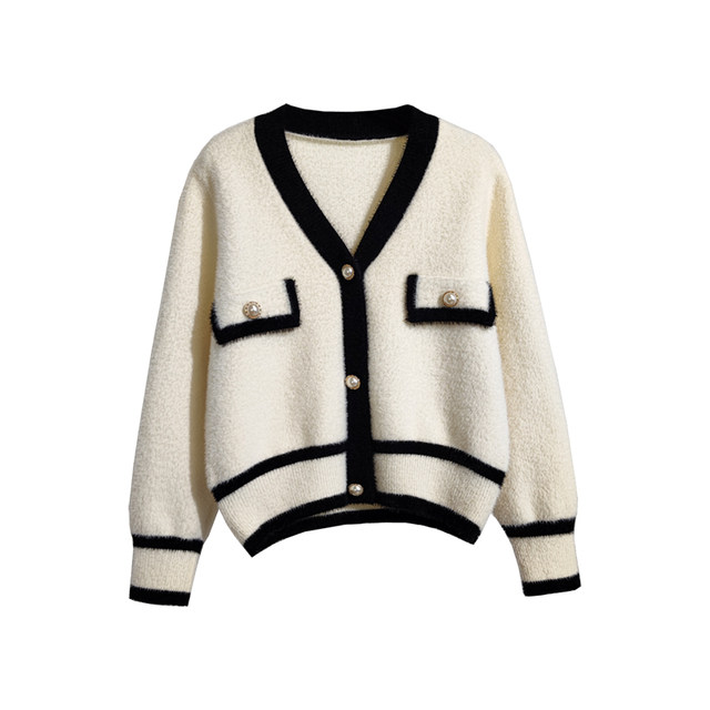 Xiaoxiangfeng Sweater Jacket ຂອງແມ່ຍິງດູໃບໄມ້ລົ່ນແລະລະດູຫນາວໃຫມ່ວ່າງຄໍ V-temperment French Knitted Cardigan ສັ້ນເທິງສໍາລັບສັງຄົມ