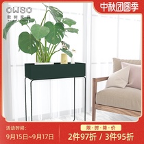 European tree Nordic iron flower stand balcony single floor-standing multi-layer chloropicolor green flower pot stand partition shelf