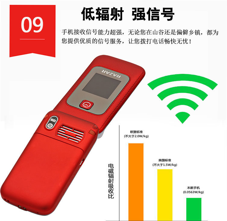 锐族 R2015全网通电信老人机翻盖男女超长待