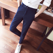 9-point pants men slim small feet trend wild nine-point pants summer Korean version of the hanging British hot-free youth trousers